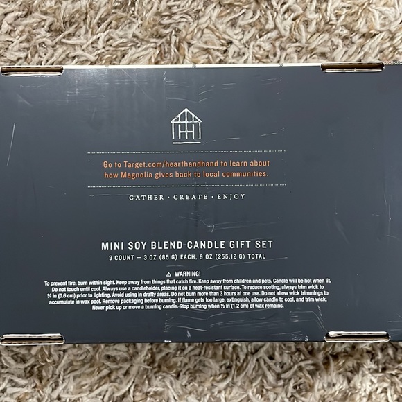 NEW Hearth & Hand w/ Magnolia 3pk Raw Ceramic Love/Peace/Joy Sentiments Candles - Picture 8 of 8